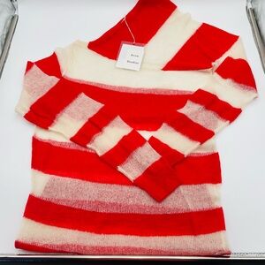 Acne Striped Off-Shoulder Sweater